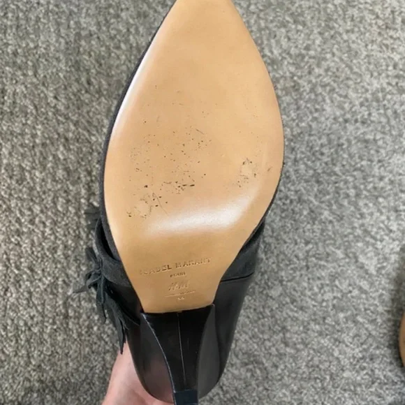 Isabel Marant Charcoal Fringed Heeled Boots - Picture 6 of 8